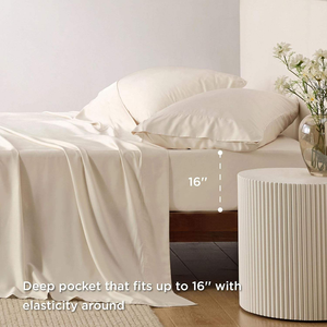High Quality Waterproof Plain King Size Bedding Set with 100% Cotton Pillow Cases and <b>Flat</b> <b>Fitted</b> <b>Sheet</b> Sets - Product Image 2