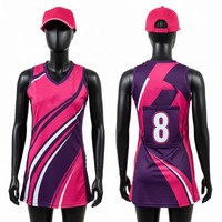 Desain Terbaru Seragam Netball Kustom untuk Anak Perempuan, Gaun Netball Slim, Seragam Netball Modis Bahan Polyester yang Bernapas
