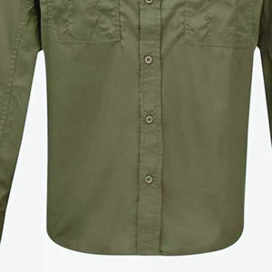 Elegantes Camisas Casuales de Sarga Antiarrugas para Hombre, 100% Algodón Transpirable, para Negocios y Trabajo, Verano, con Logotipo y Diseño Personalizados OEM - Product Image 4