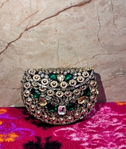 Resin <b>Bags</b> & Kundan Resin <b>Clutch</b> Designer Shoulder Fashion Women Lady <b>Bags</b> <b>Green</b> Marble Resin - Product Image 6