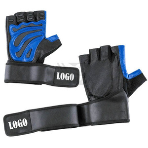 Breathable Leather <b>Half</b> Finger Gym Gloves For Weight Lifting Racing Fitness Training With Anti <b>Slip</b> Design And Custom Logo - Product Image 1