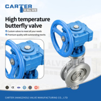 Katup Kupu-kupu Tiga Offset Temperatur Tinggi 310S 2520 Paduan Tahan Panas Segel Keras Logam Elektrik untuk Air/Gas Buang PN250 OEM