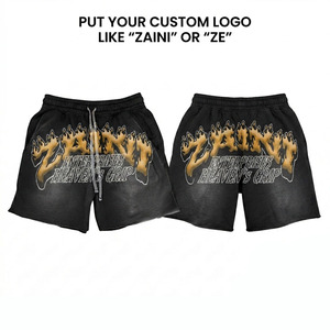 Premium Men's Sporty Board <b>Shorts</b> 100% Cotton Woven Fabric Solid Colors <b>Sequined</b> Decoration Drawstring Waist Mid Rise Waterproof - Product Image 1