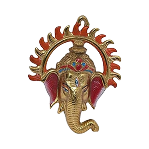 Estatua colgante de pared de aluminio Ganesha Idol para decoración del hogar Decoración de puerta o regalo para alguien - Product Image 1