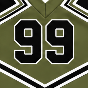 Ensemble d'uniforme de cheerleading vert olive, noir et blanc, avec crop top sans manches à col en V et jupe plissée, pour spectacle de danse et équipe de cheerleading - Product Image 3
