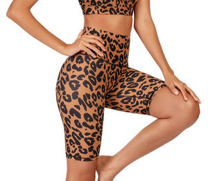 Promotion : Pantalon taille haute croisé en polyester/coton pour femme, grande taille, longueur cuisse, avec poches latérales fines et motif respirant - Product Image 1