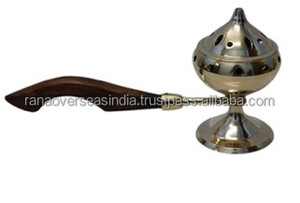 Quemador de incienso y carbón de latón premium con asa, duradero, ecológico, hecho a mano, decoración aromática para el hogar en otoño - Product Image 2