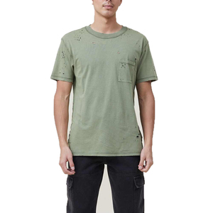 T-shirts pour hommes avec logo personnalisé, 100% coton, effet vieilli, écologiques, de haute qualité, respirants, coupe classique, prix abordable - Product Image 1