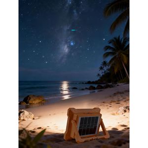 "Rechargeable <b>LED</b> Floor <b>Light</b> for Job Site-Portable Solar-Powered Stepless Brightness Emergency Worklight" - Product Image 4