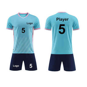 Custom Soccer Uniform Football Jersey Set Quick Dry Breathable Short Sleeve Heat-Transfer Printed <b>Dropshipping</b> Kit - Product Image 3