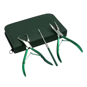 Kit d'outils professionnels tout-en-un pour extensions de cheveux avec pinces en acier inoxydable, aiguille, peigne à boucle et clips - Product Image 2