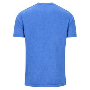 เสื้อยืดคอกลมแขนสั้นสีน้ำเงินสำหรับผู้ชาย ทรงปกติ สีพื้น ผ้าเจอร์ซีย์ถัก ระบายอากาศได้ดี ผลิตจากโพลีเอสเตอร์ 100% - Product Image 2
