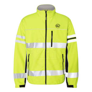 Veste Softshell Réfléchissante Haute Visibilité, Classe 1 ANSI, Imperméable, avec LED Clignotante, Logo Personnalisé, Couleur Unie, Fermeture Éclair - Product Image 4