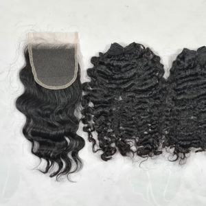 Lista de Precios de Fábrica para Extensiones de Cabello Rizado Birmano, Cabello Virgen Doblemente Tramado, Extensiones de Cabello Humano 100% Virgen, Color Natural - Product Image 1