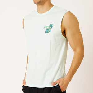 Camiseta sin mangas de algodón para hombre al por mayor, chaleco de culturismo, camiseta de tirantes acanalada para hombre - Product Image 3