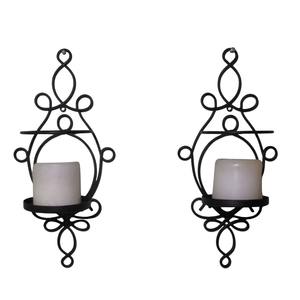 Juego de 2 candelabros de pared de hierro, decorativos, dorados, para velas de pilar, para sala de estar, dormitorio, comedor - Product Image 5