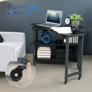 Mesa giratoria de madera en forma de L con ruedas-Mesa minimalista de madera con almacenamiento oculto-Muebles OEM/ODM de la fábrica de Vietnam - Product Image 4