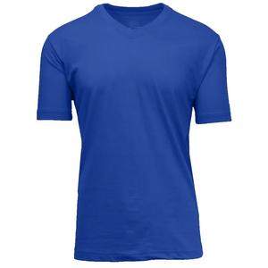 เสื้อยืดคอวี ผ้าฝ้าย 100% สีพื้น ระบายอากาศได้ดี แขนสั้น ทรงเข้ารูป สไตล์ลำลอง สำหรับผู้ชาย เป็นมิตรกับสิ่งแวดล้อม แห้งเร็ว ออกแบบได้ตามต้องการ - Product Image 3