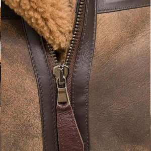 Chaqueta de Cuero Clásica para Hombre, Estilo Motero, de Piel de Oveja, Resistente al Viento y Transpirable, Chaqueta de Invierno a la Moda - Product Image 5