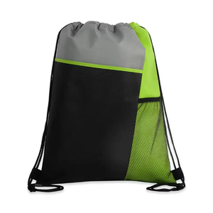 Custom Logo Drawstring Sports Bag Lightweight Polyester Gym Sack Mesh Side Pocket Promotional Fitness <b>Backpack</b> - Product Image 6