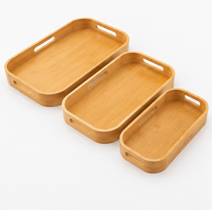 Handmade Wooden Serving Tray Decorative Breakfast Coffee <b>Table</b> Tray Rectangular Home Restaurant Hotel Tableware - Product Image 2