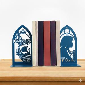 Serre-livres décoratifs en métal personnalisés, motif sirène, souvenir de voyage de Copenhague, Danemark - Product Image 6