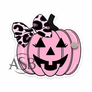 Pink Pumpkin Bow Halloween Lash Tile With Magnets Leopard Print Bow Pumpkin Spooky Halloween Lash <b>Tray</b> Custom Logo - Product Image 1