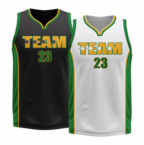 Ensemble d'uniformes de basket-ball d'équipe, maillot sans manches à col en V sublimé, short, séchage rapide, unisexe, adulte, 100% polyester - Product Image 4