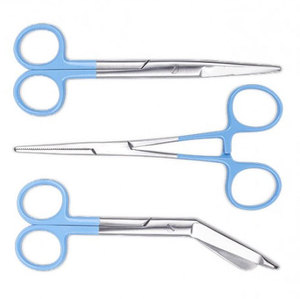 Tijeras para vendajes y apósitos de grado médico que ofrecen un agarre estable y cuchillas afiladas para un corte preciso de compresas de gasa y adhesivos. - Product Image 2