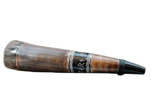 โมเดลแตรเป่าด้วยหินโมราแบบทันสมัยงานฝีมือธรรมชาติอินเดียทองเหลืองไวกิ้งปาร์ตี้งานแต่งงานโรงแรมส่งตรงจากการแกะสลักสไตล์สัตว์ - Product Image 2