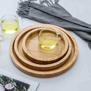 Hot Sale Modern Wood Round Engraved Charger Plates Eco-Friendly Business Gifts Food Server <b>Platter</b> 50 Pcs Durable - Product Image 5