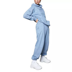 Sudadera con capucha de algodón extragrande de manga larga para mujer, jersey de invierno con bolsillo frontal tipo canguro y cordón ajustable, hombros caídos - Product Image 5