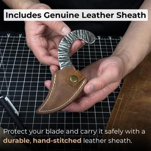 Cuchillo Kiridashi Compacto Estilo Japonés, Acero al Carbono Afilado como una Navaja, Mango de Madera de Fresno, Funda de Cuero, OEM ODM, Regalo Único DIY - Product Image 3