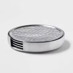 Next Style Metal <b>Coasters</b> <b>Set</b> For Drink <b>Holder</b> Durable Surface Guard - Product Image 5