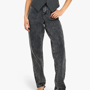 Jeans de mezclilla rectos para mujer al por mayor, desgastados, rotos, estilo urbano, con abalorios, ecológicos, exportación de fábrica - Product Image 6