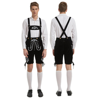 Klassische Bayerische Oktoberfest Echtleder Lederhosen Herren Traditionelles Deutsches Bierfest-Kostüm 3D-Stickerei Übergröße