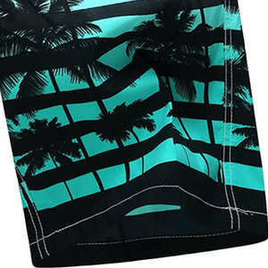 Shorts de plage pour hommes 2024 OEM personnalisés, séchage rapide, écologiques, anti-UV, style vintage, taille élastique, en polyester, pour la natation - Product Image 4