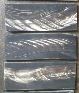 Plaques en corne de buffle naturelle indienne, fabriquées à la main, pour lunettes personnalisées, noires avec des rayures blanches, matériau artisanal en agate. - Product Image 4