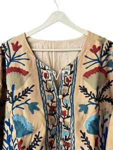 Abrigo Bohemio de Algodón Bordado con Estampado Floral, Manga Larga, Cuello Redondo, Talla Grande, Ropa Casual de Primavera para Mujer - Product Image 2
