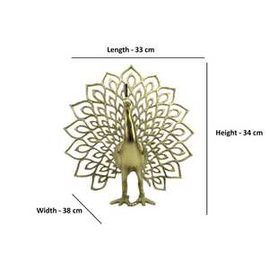 34cm H X 38cm W X 33cm L Aluminium Peacock Figurine Modern Animal Sculpture Handmade Tabletop Decor Living Room Ornament - Product Image 5
