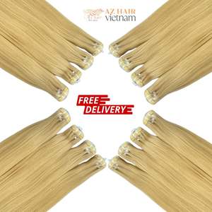 Extensions de cheveux humains AZ Hair, qualité vietnamienne 12, super double trame, extrémités épaisses, 100% Remy vierge, naturelles, lisses et ondulées - Product Image 1