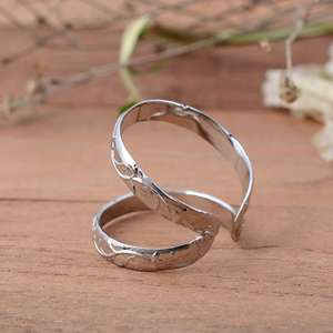 SHYAM JEWELRS Luxury Unisex 925 Sterling <b>Silver</b> Floral Vine Arthritis Splint <b>Ring</b>-<b>Adjustable</b> Double Band Joint Support - Product Image 3