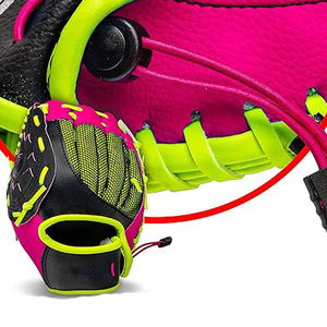 Guante de Béisbol para Receptor, de Piel de Cerdo, Aislado e Impermeable, Color Rosa Neón Verde, Dedos Completos, Diseño H-Web, para Zurdos, Correa de Muñeca Ajustable - Product Image 5