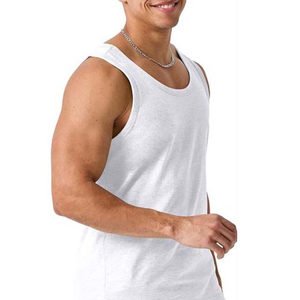Custom Men's Vintage Knitted Singlets Cotton Polyester <b>White</b> Breathable Gym Vest Training Tank <b>Tops</b> Undershirts Streetwear - Product Image 2