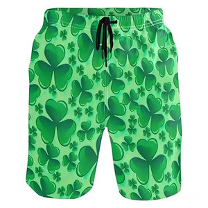 Shorts de bain sportifs pour hommes en coton vert écologique avec cordon de serrage, séchage rapide, taille élastique - Product Image 3