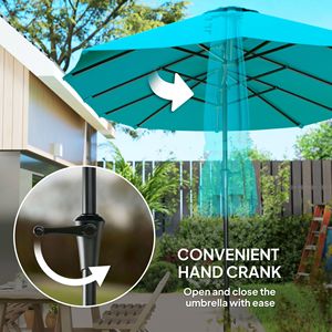 13 Ft. Navy Blue Garden <b>Umbrella</b> Extra <b>Large</b> 3m Radii Patio <b>Umbrella</b> with Easy Crank Handle and UPF30+ Vents Made of Polyester - Product Image 5