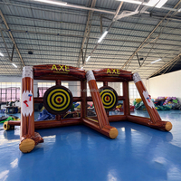 Jeu de lancer de hache gonflable d'extérieur, jeux gonflables de carnaval pour fête