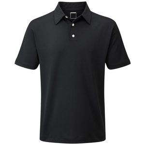 Polo à manches courtes pour homme, noir, 100% coton piqué, respirant, style décontracté, coupe classique, couleur unie, tricoté - Product Image 3