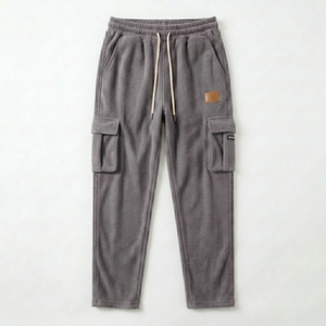Pantalon de jogging cargo en molleton épais et chaud pour homme – Qualité supérieure, coupe confortable, multi-poches, idéal pour l'extérieur - Product Image 1