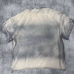 Camiseta de manga corta con cuello redondo y estampado gótico tie-dye para hombre, de algodón jersey, corte regular oversize. - Product Image 6